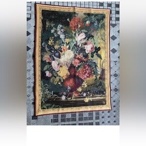 Vintage Bouquet Flamand TAL tapestry Woven Fine floral French European